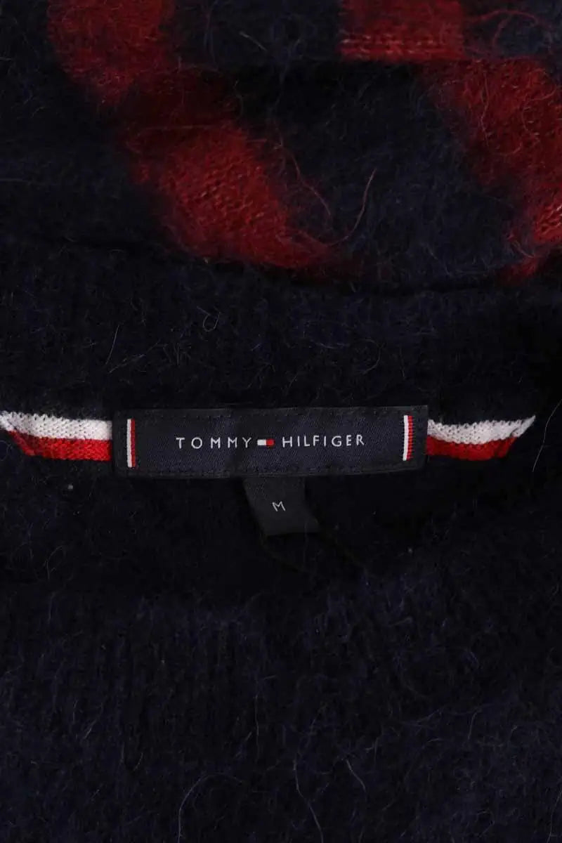 Pull rayé rouge et Tommy Hilfiger Bleu en Synthétique