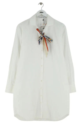 Robe avec twill de soie Dior Blanc en Coton, taille S - Seconde Main