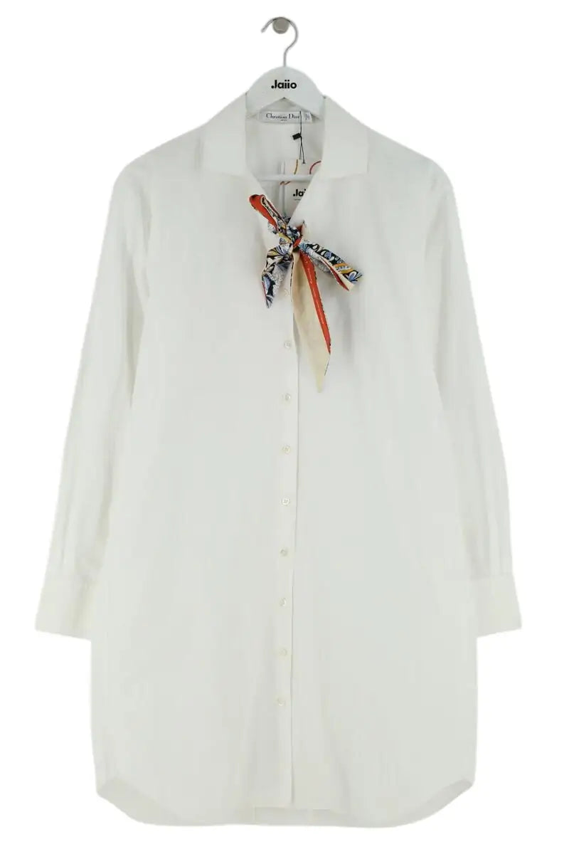 Robe avec twill de soie Dior Blanc en Coton, taille S - Seconde Main