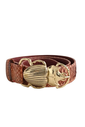 Ceinture en cuir Claris Virot Marron en Cuirs exotiques, taille S - Seconde Main