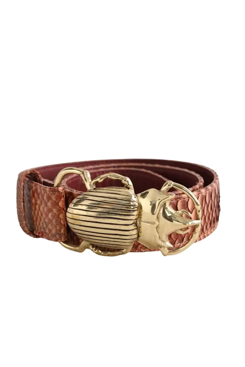 Ceinture en cuir Claris Virot Marron en Cuirs exotiques, taille S - Seconde Main