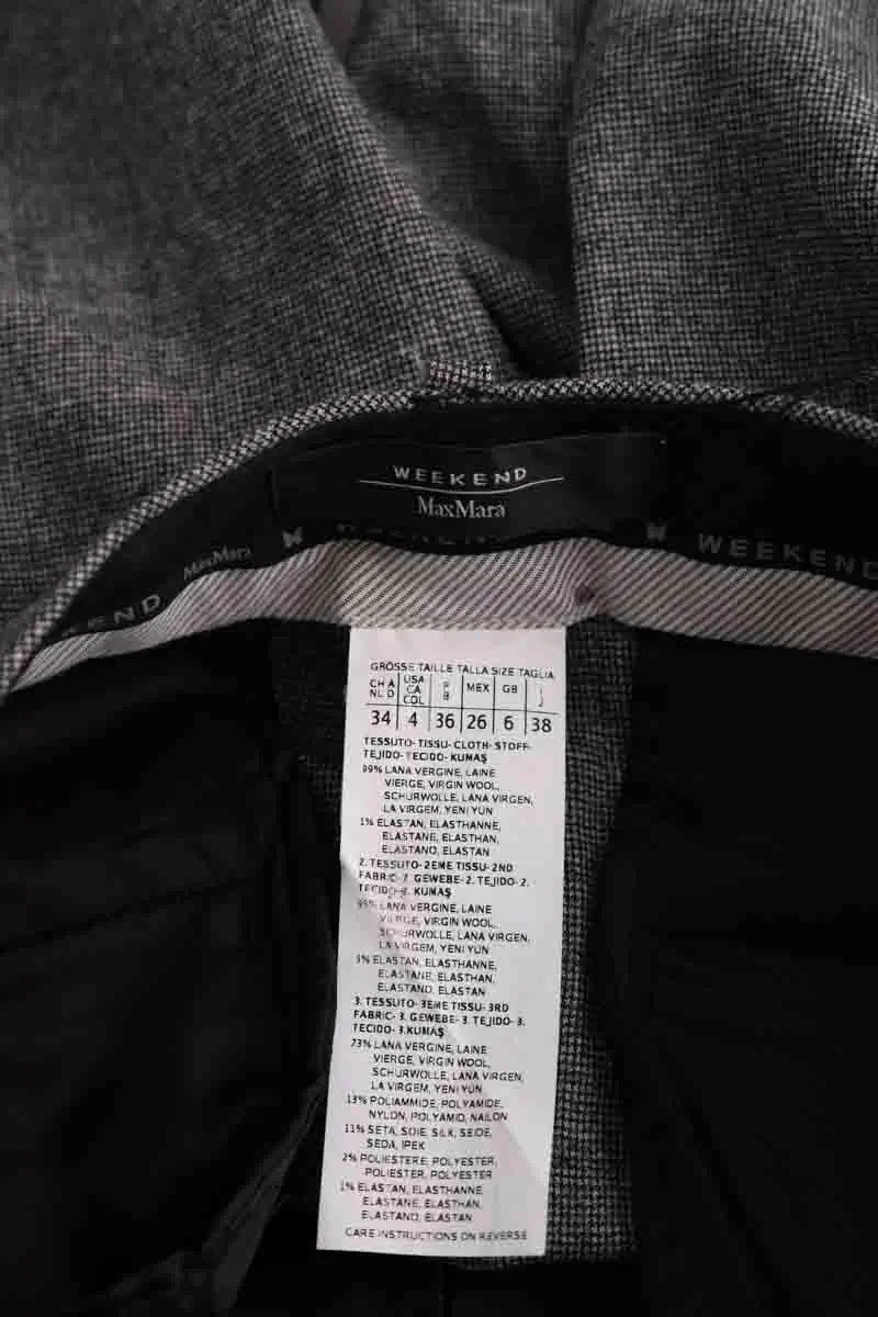 Pantalon droit Max Mara Gris en Laine