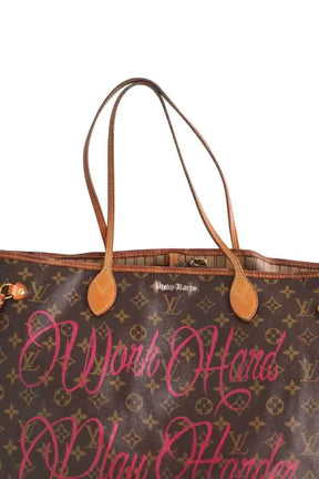 Cabas Louis Vuitton The Graphic Neverfull GM Marron en Cuir