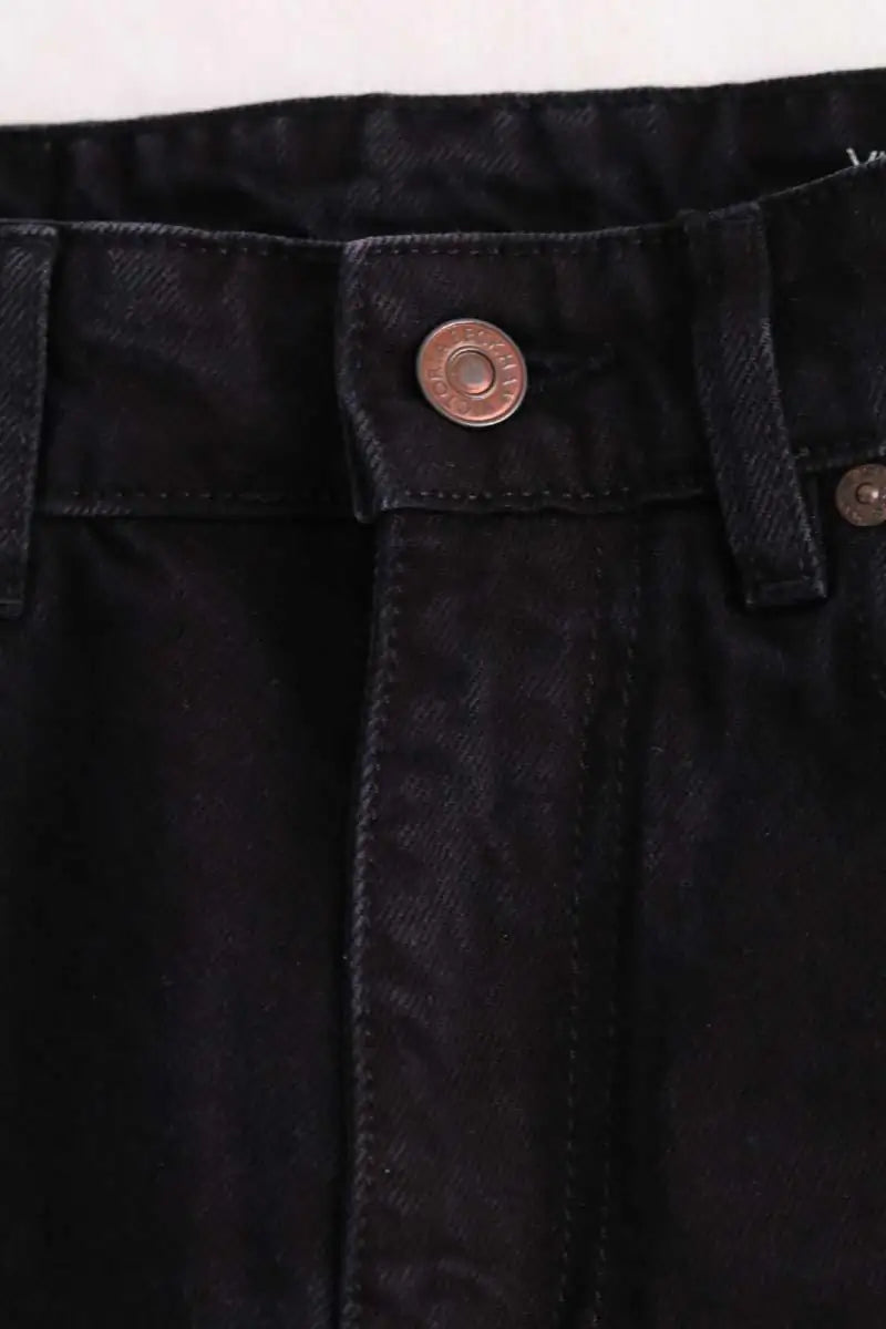 Jean droit Victoria Beckham High Rise Julia Noir en Coton