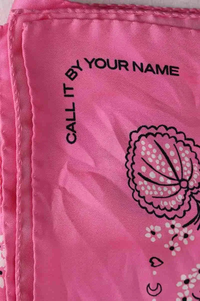 Carré Call It By Your Name Grand modèle bandana Rose en Soie