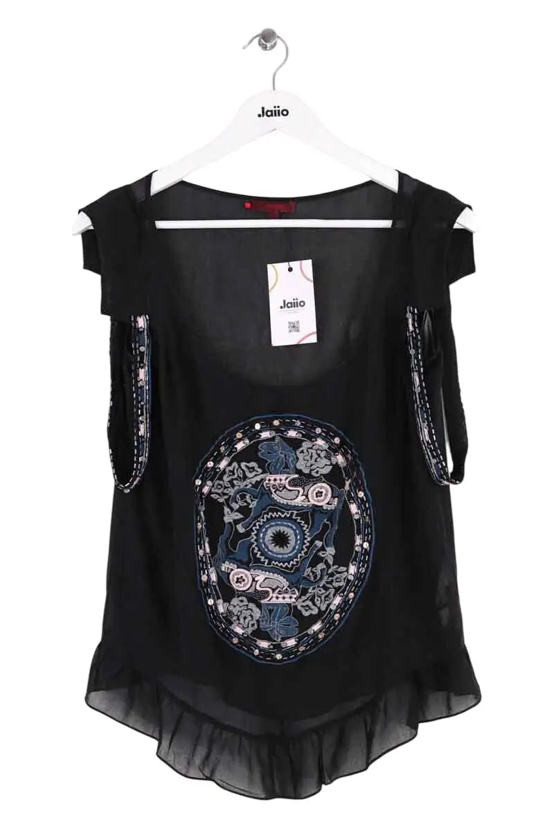 Top sans manche Kenzo Noir en Soie, taille M - Seconde Main