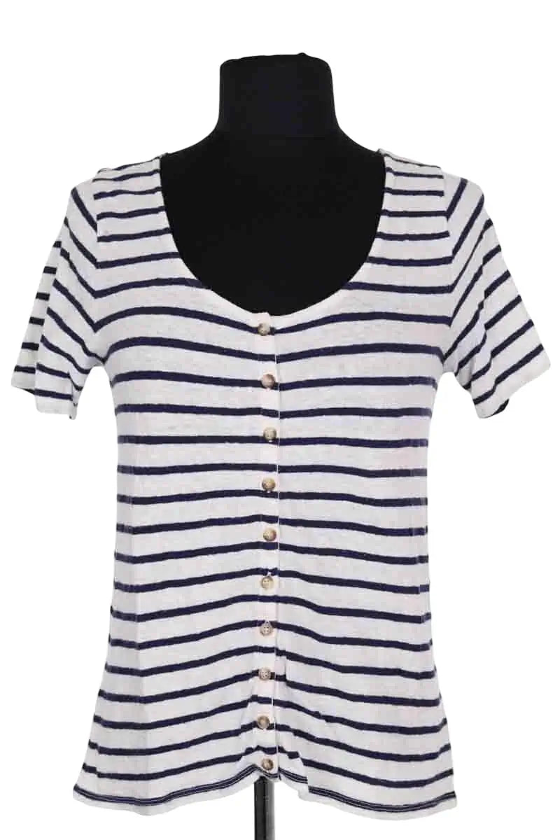 T-shirt Sézane Blanc en Lin, taille XS - Seconde Main