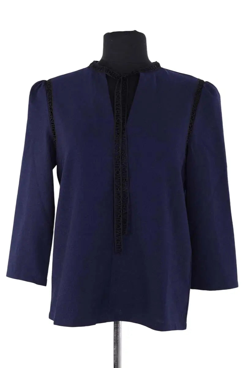 Blouse Maje Marine en Synthétique, taille S - Seconde Main