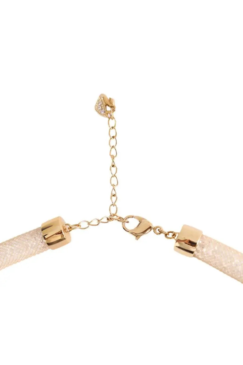 Collier Swarovski Doré en Acier