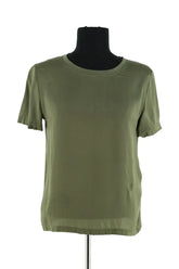 T-shirt Maje Kaki en Soie, taille S - Seconde Main