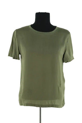 T-shirt Maje Kaki en Soie, taille S - Seconde Main