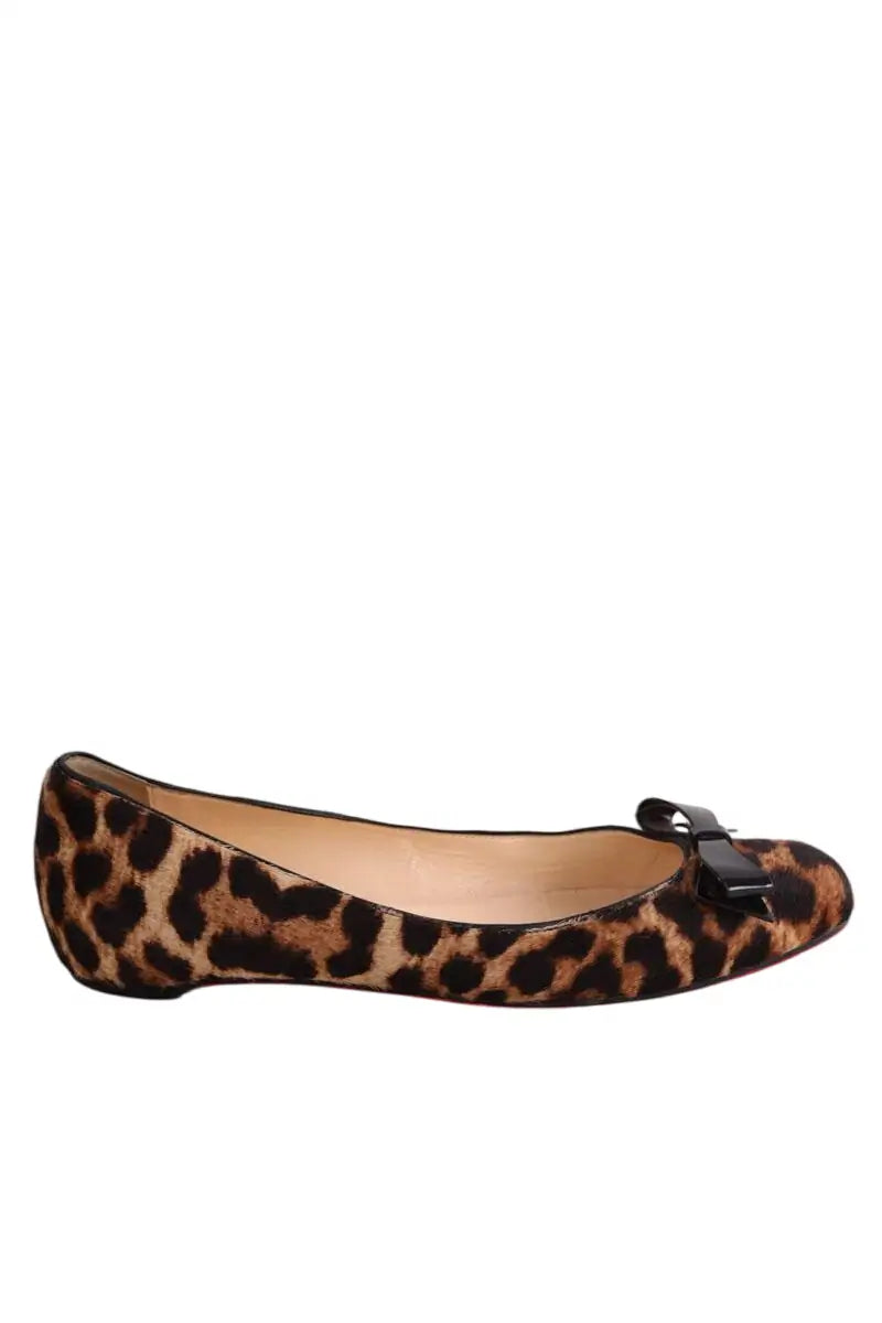 Ballerines Christian Louboutin Marron en Cuir, taille 37 - Seconde Main