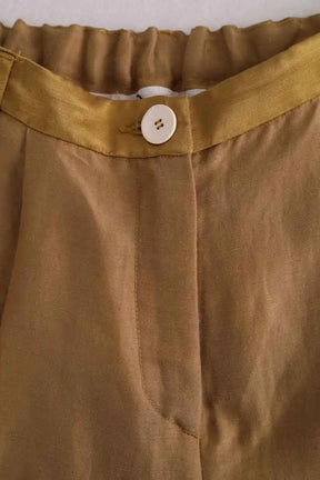 Pantalon Momoni Camel en Lin