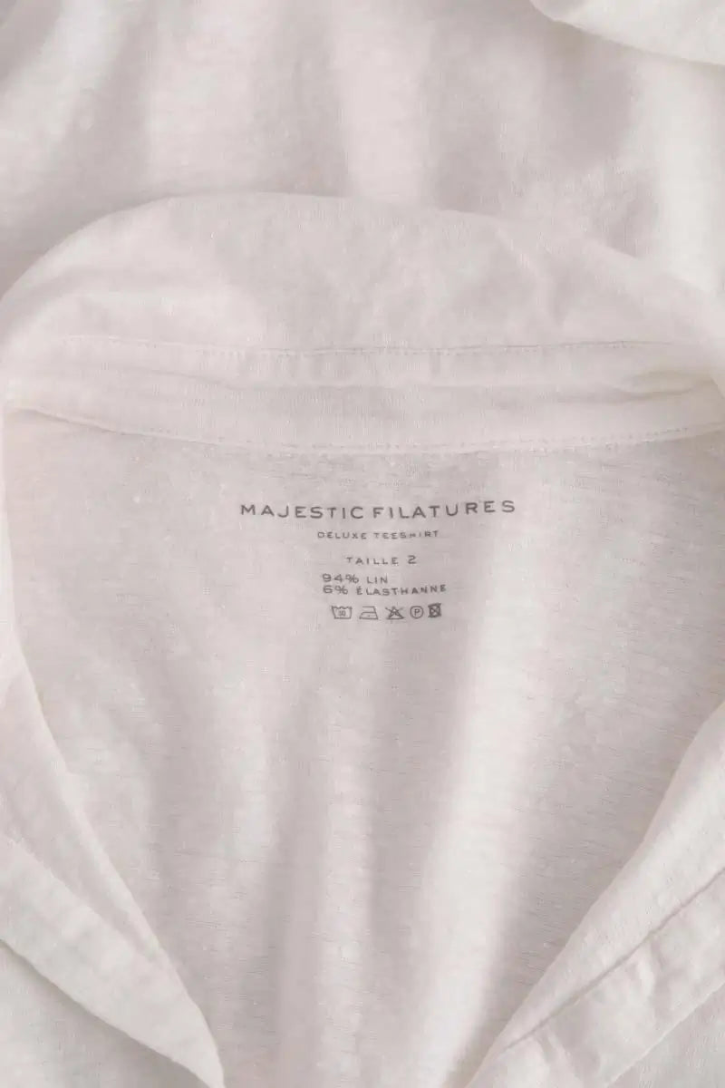 Gilet Majestic Filatures Blanc en Lin