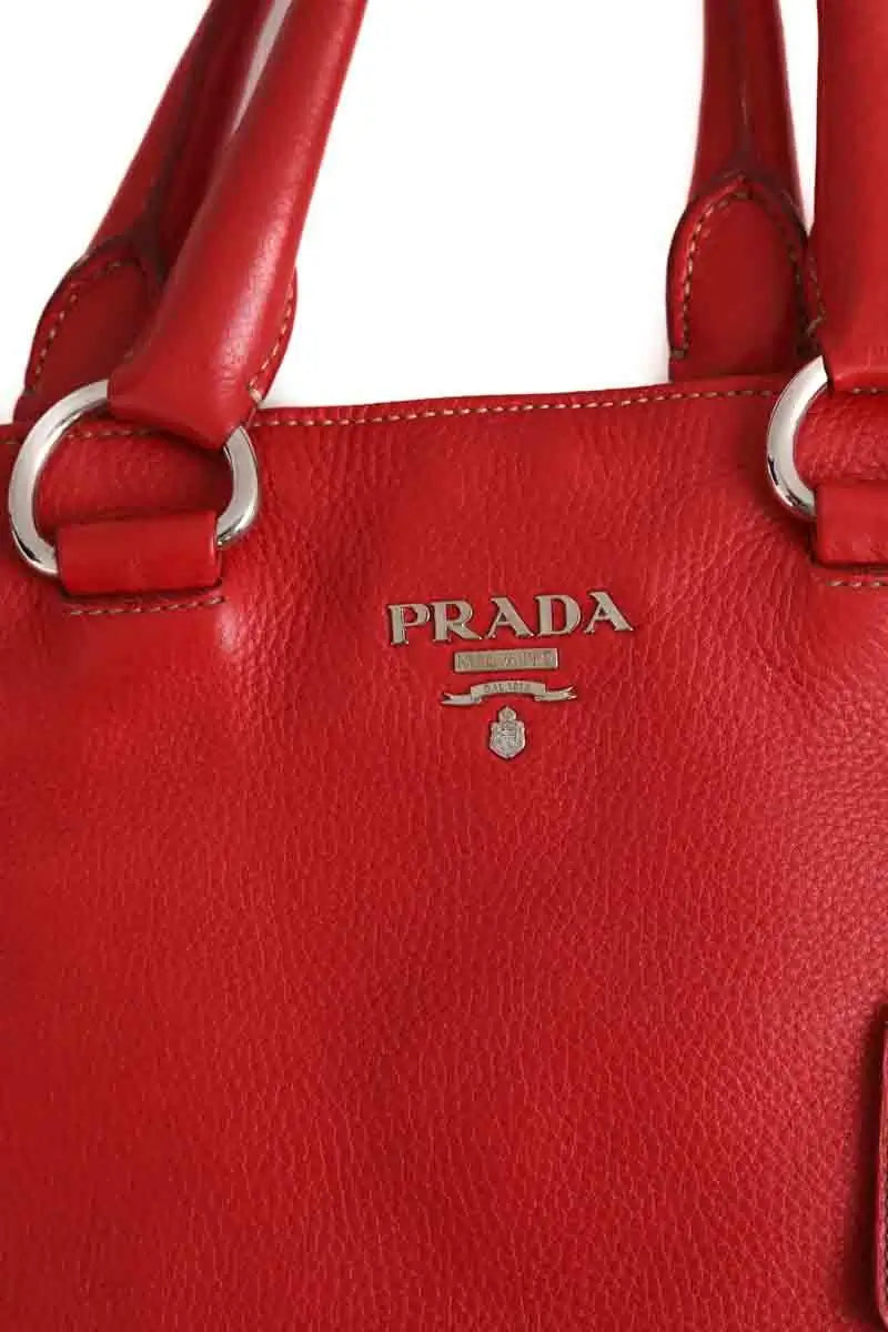 Cabas Prada Rouge en Cuir