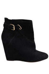 Boots Tila March Noir en Daim, taille 39 - Seconde Main