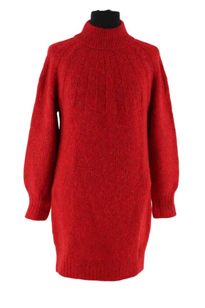Robe Antik Batik Rouge en Laine, taille XS - Seconde Main