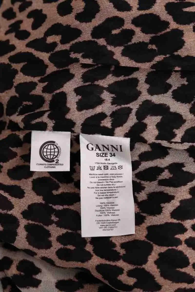 Robe Ganni Marron en Viscose