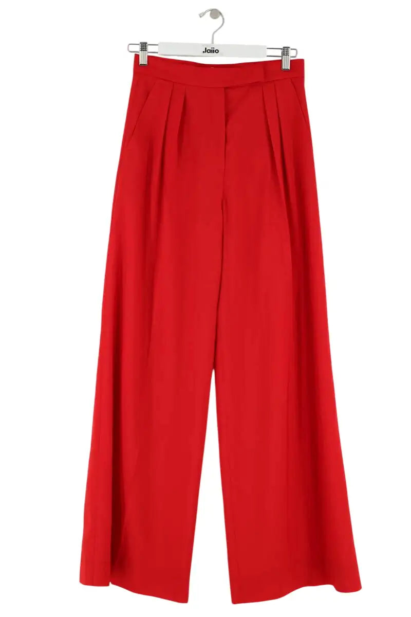 Pantalon large Max Mara Rouge en Synthétique, taille S - Seconde Main