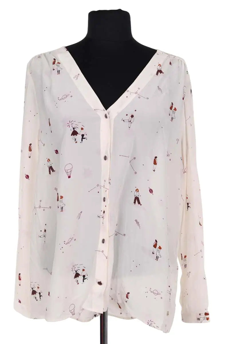 Blouse Des Petits Hauts Beige en Synthétique, taille L - Seconde Main