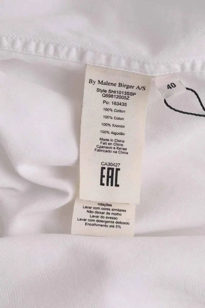 Chemise Malène Birger Blanc en Coton