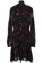 Robe The Kooples Noir en Synthétique, taille L - Seconde Main