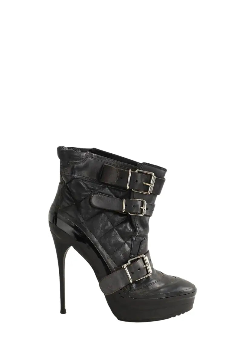 Boots Burberry Noir en Cuir, taille 37 - Seconde Main
