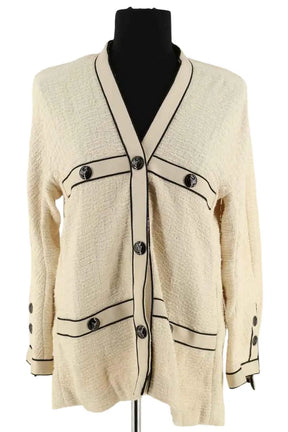 Cardigan Maje Ecru en Coton, taille S - Seconde Main