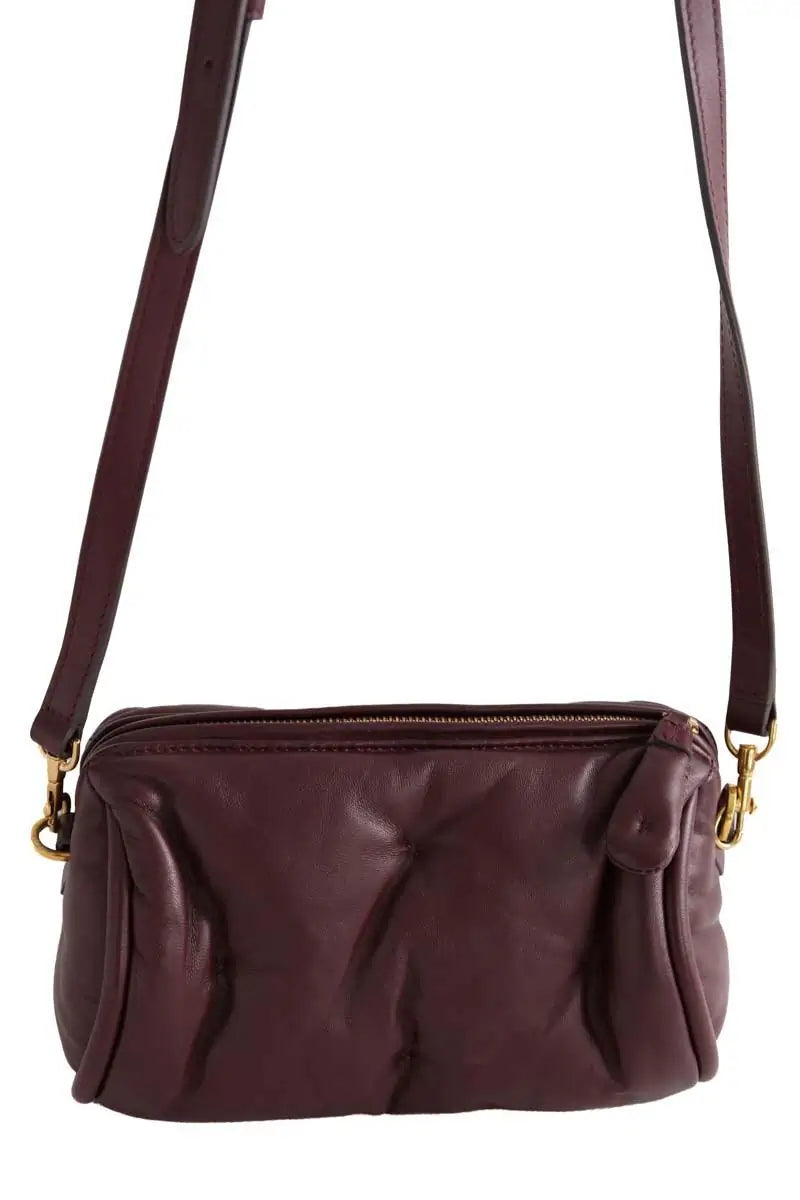 Sac à bandoulière Anya Hindmarch Chubby Barrel Bordeaux en Cuir
