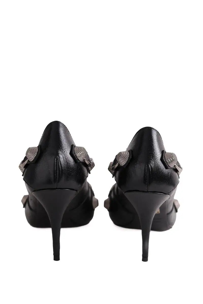 Talons Balenciaga Cagole Noir en Cuir