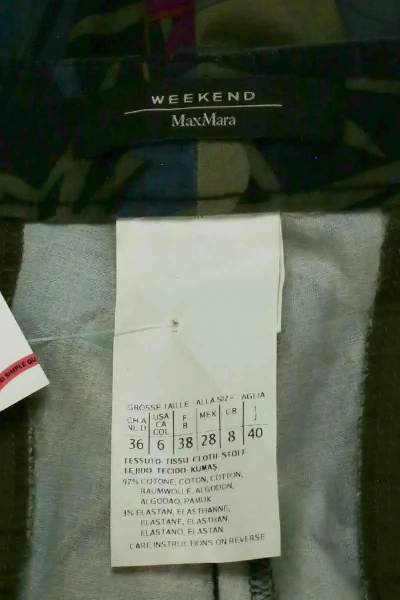 Pantalon droit Max Mara Multicolore en Coton