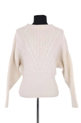 Pull Tara Jarmon Blanc en Laine, taille S - Seconde Main