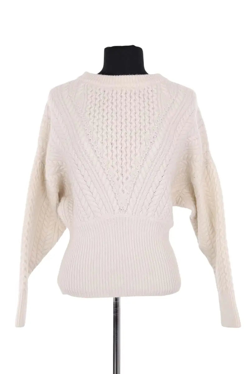 Pull Tara Jarmon Blanc en Laine, taille S - Seconde Main