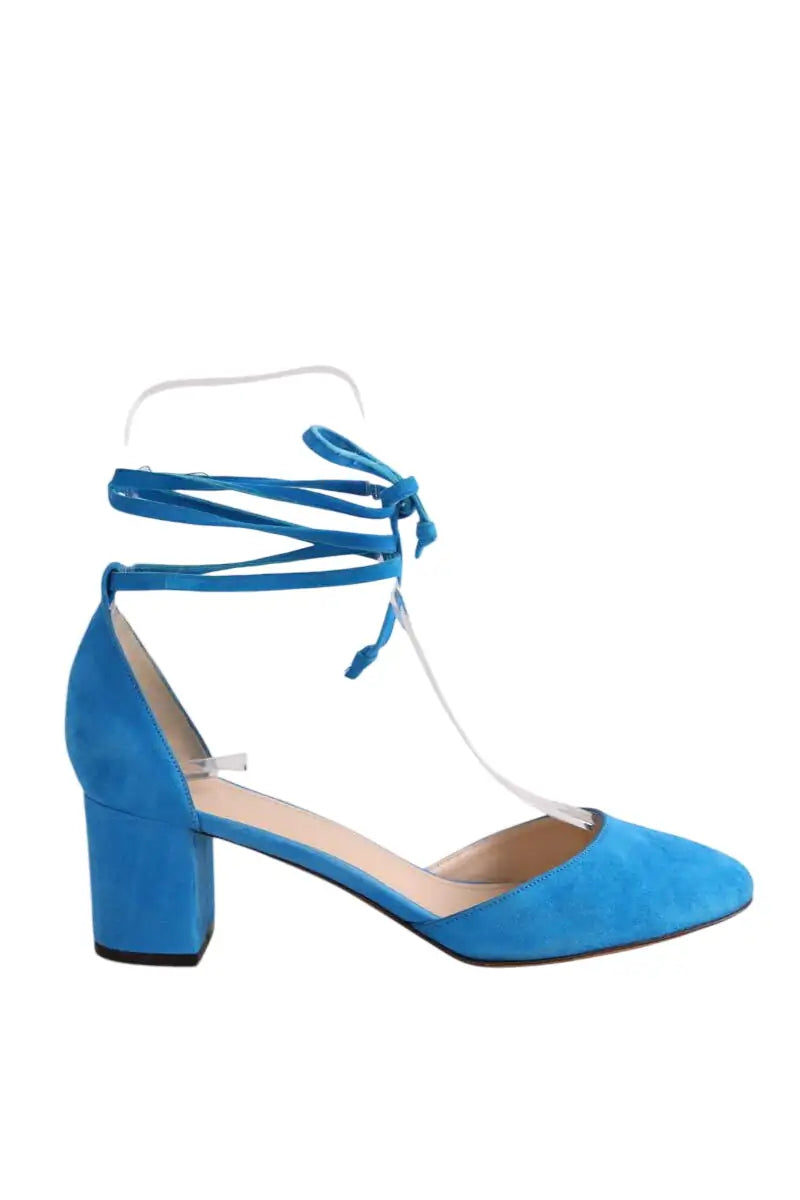 Talons Tila March Bleu en Daim, taille 38 - Seconde Main