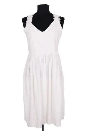 Robe Claudie Pierlot Blanc en Coton, taille M - Seconde Main