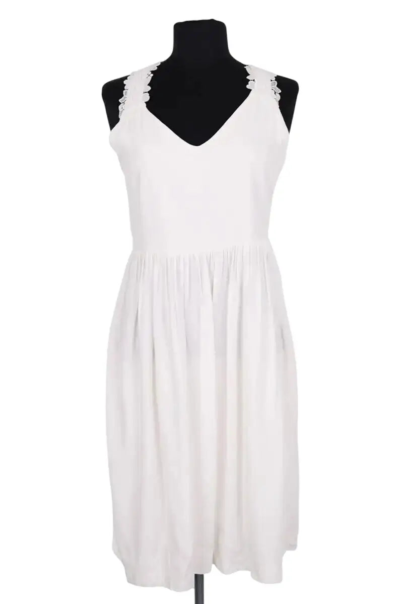 Robe Claudie Pierlot Blanc en Coton, taille M - Seconde Main