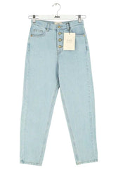 Jean droit Saaj Bleu en Coton, taille XS - Seconde Main