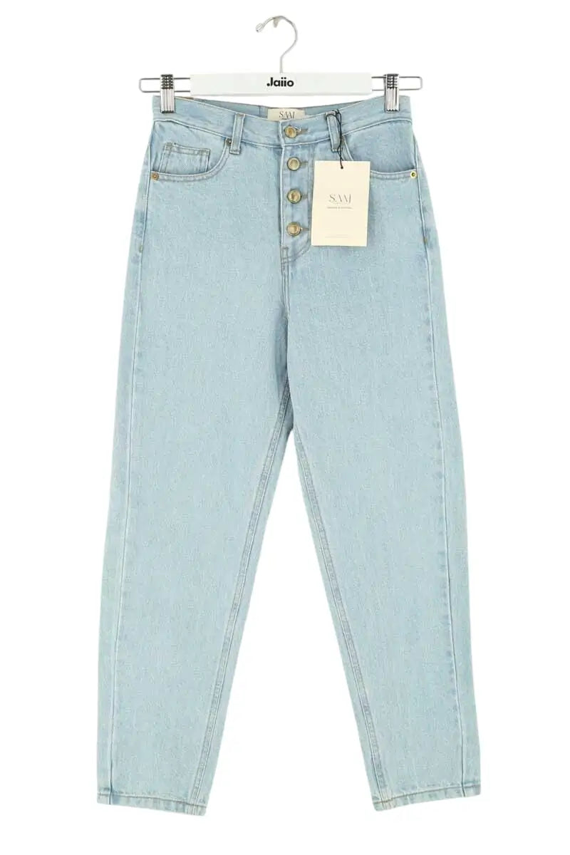 Jean droit Saaj Bleu en Coton, taille XS - Seconde Main