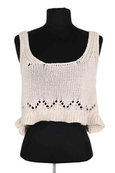 Top sans manche Ba&Sh Blanc en Coton, taille XS - Seconde Main