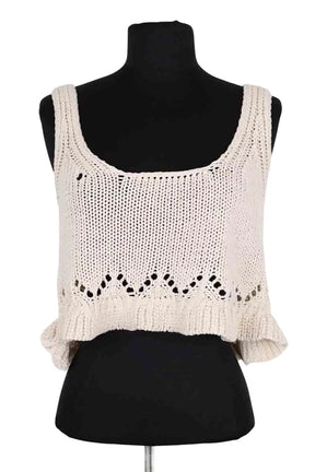 Top sans manche Ba&Sh Blanc en Coton, taille XS - Seconde Main