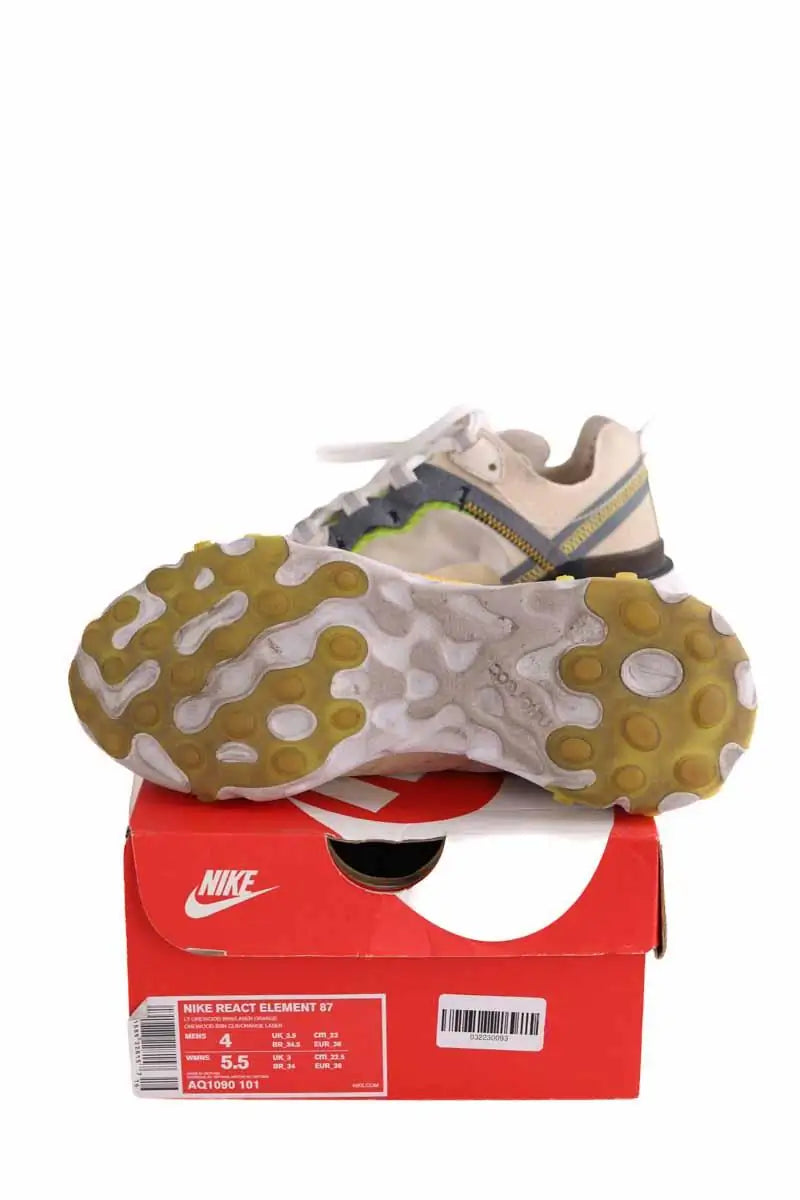 Baskets Nike React Element 87 Jaune en Tissu