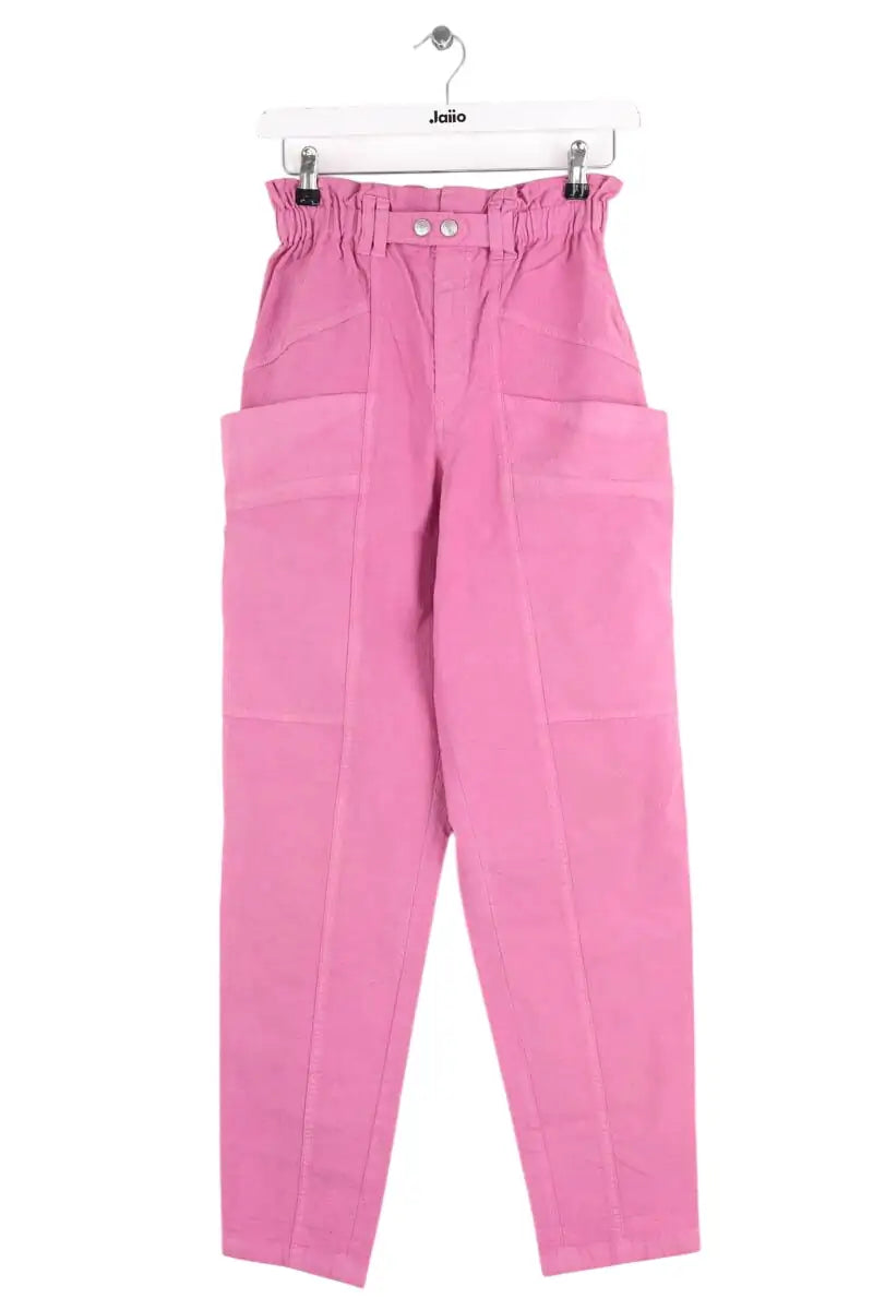Pantalon droit Isabel Marant Rose en Lin, taille XS - Seconde Main