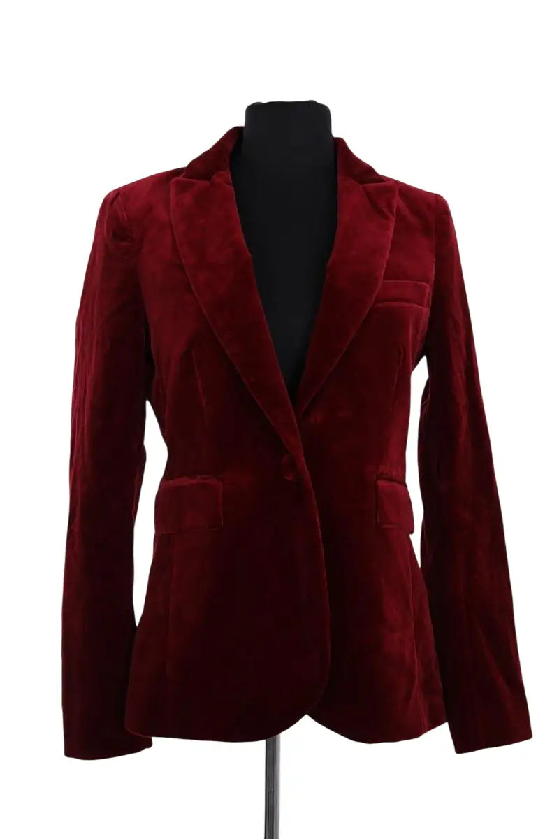 Blazer Tara Jarmon Bordeaux en Velours, taille S - Seconde Main