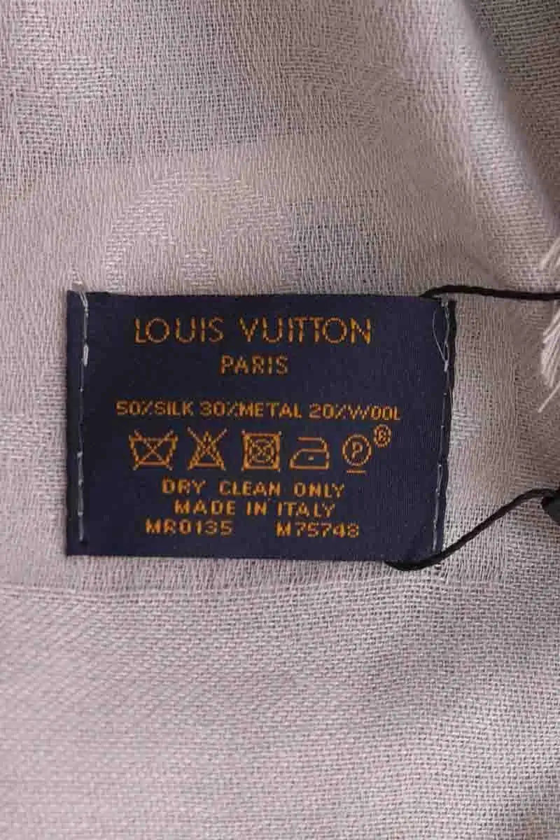 Écharpe Louis Vuitton Gris en Soie