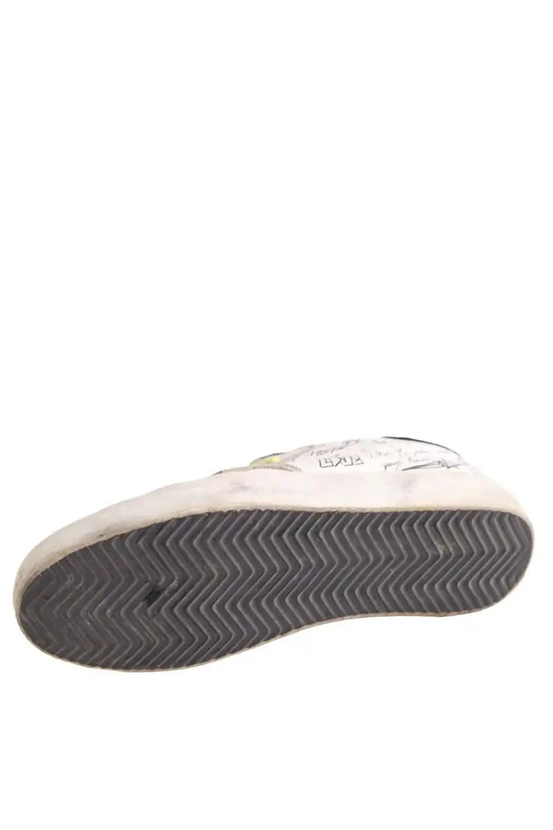 Baskets Golden Goose Graffiti Blanc en Cuir