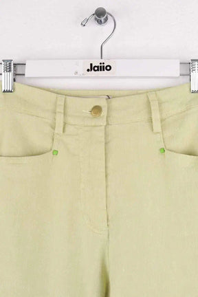 Pantalon droit Momoni Vert en Lin
