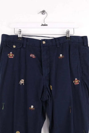 Pantalon droit Ralph Lauren Bleu en Coton