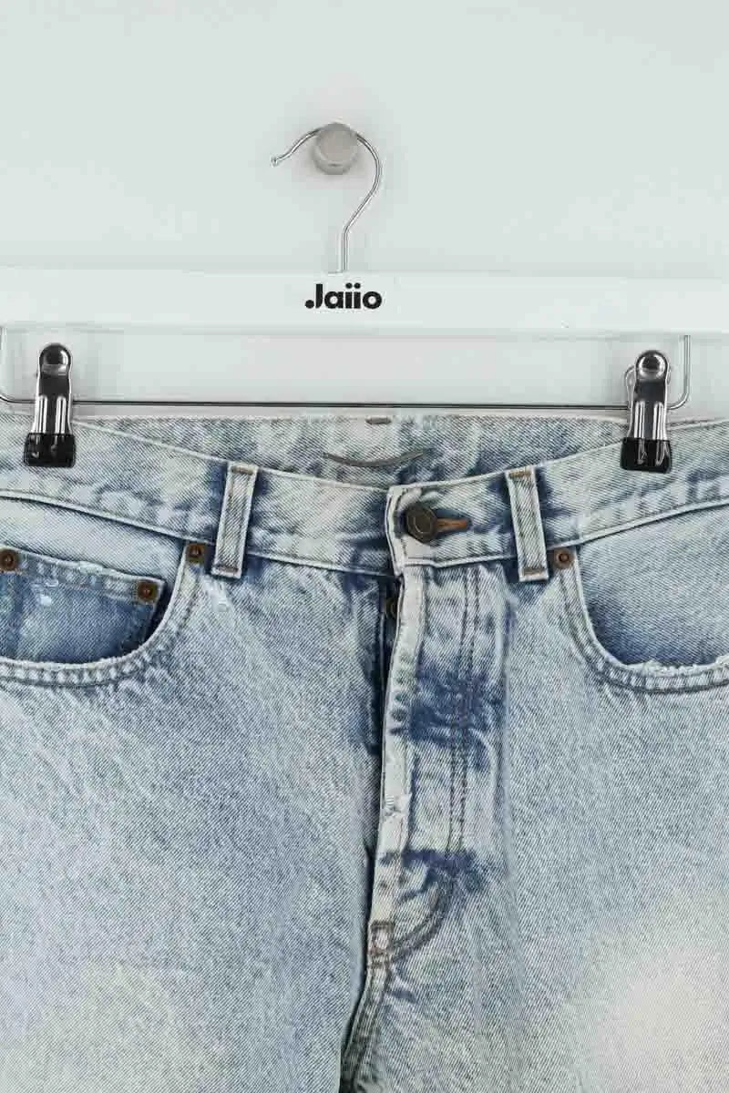 Jean droit Saint Laurent Bleu en Coton
