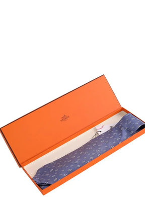 Cravate Hermès Bleu en Soie