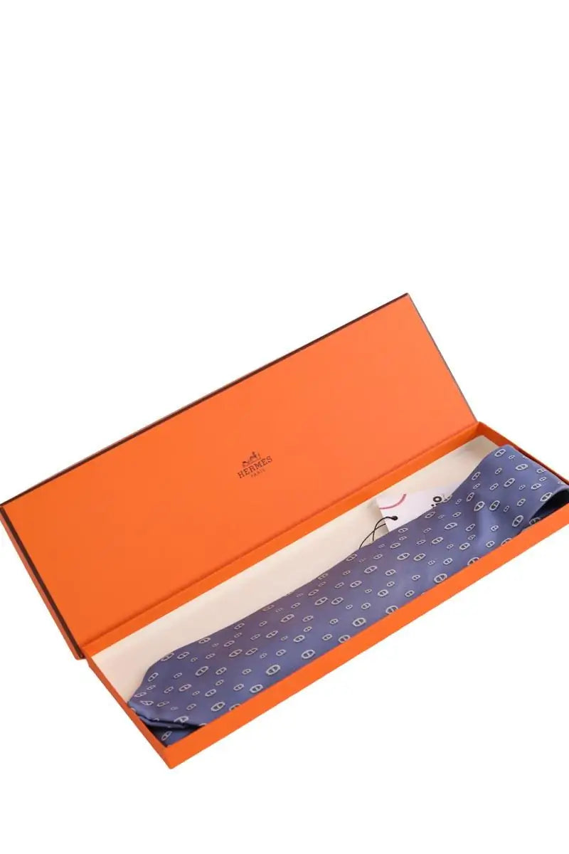 Cravate Hermès Bleu en Soie
